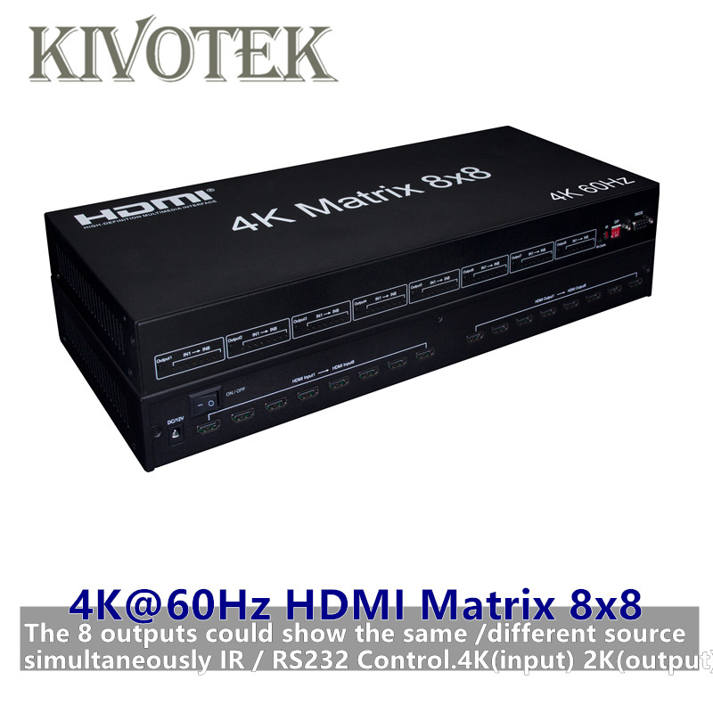 3D 4K/60Hz HDMI Ʈ ġ ó 8x8 , HDTV STB DVD Ƽ̵  EDID RS232 IR    Ŀ